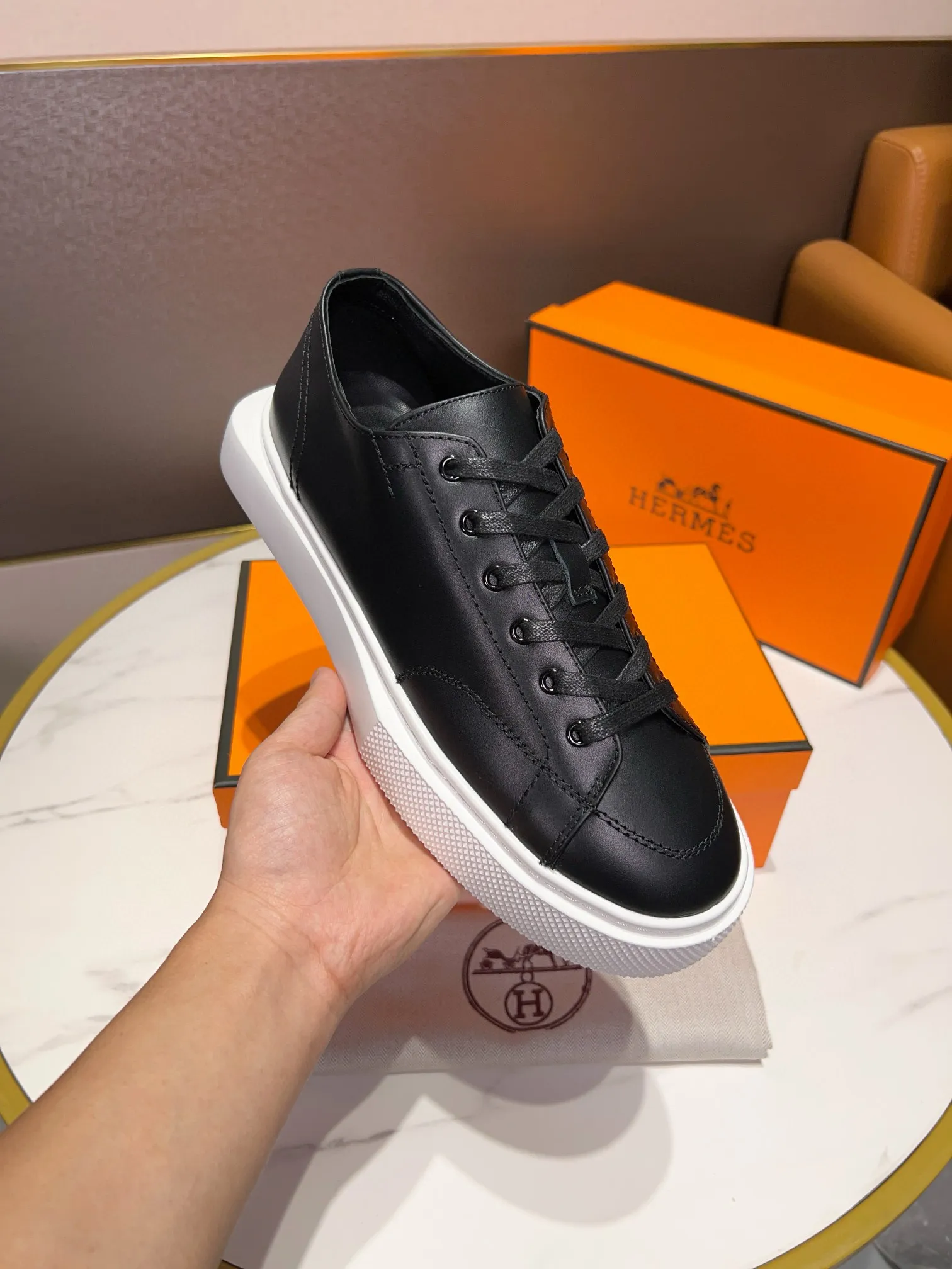 Factory price: 438💰[HERMES] Hermès - high-end quality original order 🔍🔍new product from men's counter uppers imported from Italy cowhide, sheepskin lining soles: original factory special soles, exclusive movable molded soles super comfortable, original factory follow-up goods - super high quality control·fine workmanship: highlighted (high-end·nobility·grade) -Size: 38-44 (45 can be customized)·